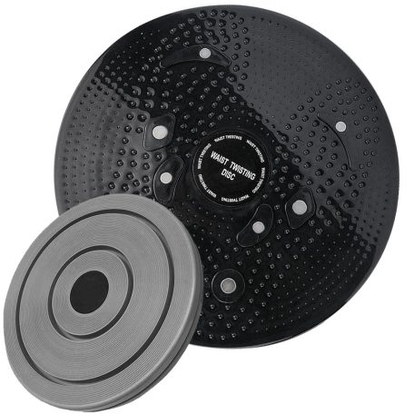 Rotačný magnetický fitness disk, 32 cm - čierny