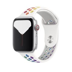   Sports Wear White-Rainbow silikónový remienok na hodinky Apple Watch 38/40/41