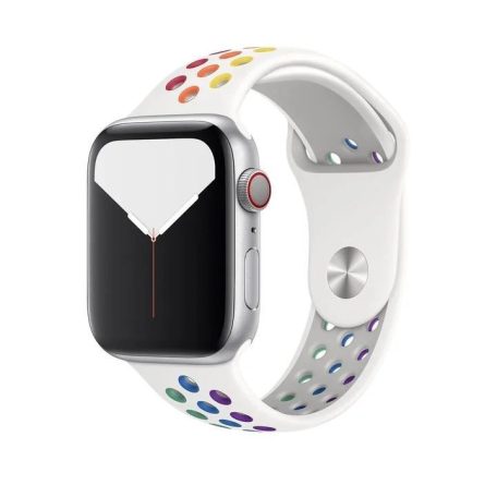 Sports Wear White-Rainbow silikónový remienok na hodinky Apple Watch 38/40/41