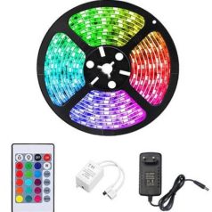   5 metrový RGB LED pás s diaľkovým ovládaním a adaptérom