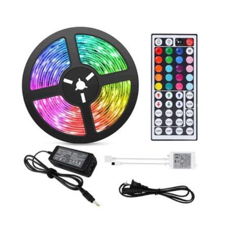 10 metrový RGB LED pás s diaľkovým ovládaním a adaptérom