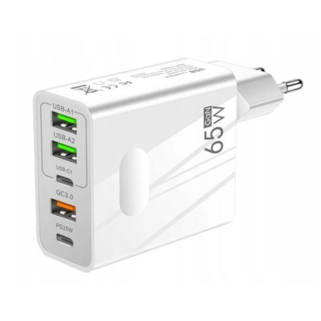 65W 5-portová USB rýchla nabíjačka pre iPhone, Samsung ,Xiaomi ,Huawei