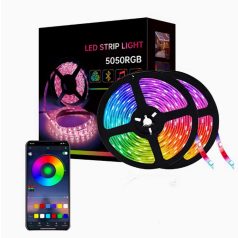   10-metrový 12V RGB LED pásik ovládaný WiFi s adaptérom (SMD 5050 LED)